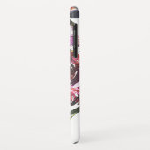 モダンな紫色の水彩画のシックな花のモノグラム Case-Mate iPhoneケース (裏面/左)