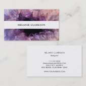 モダンな紫色の紫色の宝石用原石のgeodeの鉱物 名刺 (正面/裏面)