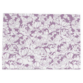 モダンな紫色の花の毛および美しいのブティック ラージペーパーバッグ (裏面)