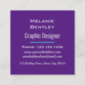 モダンな紫色の青い勾配の格子グラフィック・デザイン スクエア名刺 (裏面)