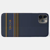 モダンな紺とゴールドのオシャレな名入れデザイン Case-Mate iPhoneケース (裏面(横))