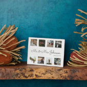 モダンな結婚写真のコラージュ Mr & Mrs エスタブリッシュ フォトプラーク (側面)