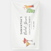 モダンな結婚前お披露目パーティー カクテルパーティー 横断幕 (縦)