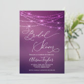 モダンな結婚前お披露目パープルボケ招待状 招待状 (スタンド正面)