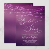 モダンな結婚前お披露目パープルボケ招待状 招待状 (正面/裏面)