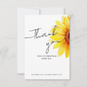 モダンな結婚前お祝い用の感謝カード サンキューカード (正面)