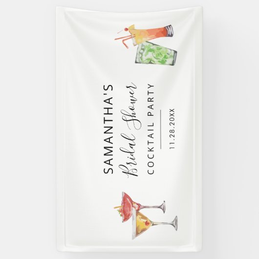 モダンな結婚前お茶会&パーティー 横断幕 (縦)