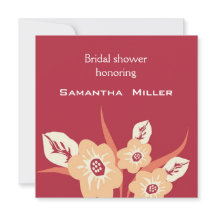 モダンな結婚前のお祝い招待状::レッド