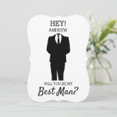 モダンな結婚式でベストマンになってくれる？ ウェディング 招待状 (スタンド正面)