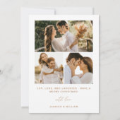 モダンな結婚式と明るいホリデー アーチ フォト カード (裏面)