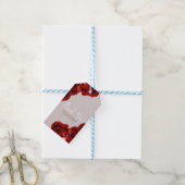 モダンな結婚式にぴったりな、カーキ色とバラ色の水彩ローズ ギフトタグ (より糸付き)