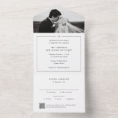 モダンな結婚式にタイムレスなモノグラムQRコード オールインワン招待状 (内側)