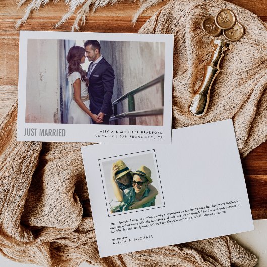 モダンな結婚式のお知らせ | 結婚発表 案内状