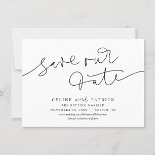 モダンな結婚式のお知らせ、Save Our Dateカード 招待状