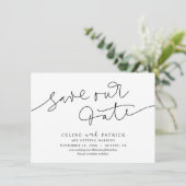 モダンな結婚式のお知らせ、Save Our Date カード (スタンド正面)
