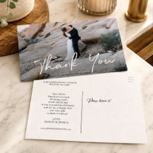 モダンな結婚式のお礼の写真入りギフト