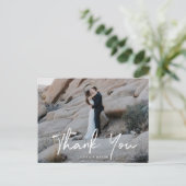 モダンな結婚式のお礼の写真入りギフト ポストカード (スタンド正面)