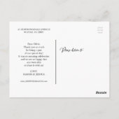 モダンな結婚式のお礼の写真入りギフト ポストカード (裏面)