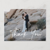 モダンな結婚式のお礼の写真入りギフト ポストカード (正面)