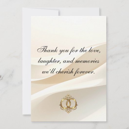 モダンな結婚式のお礼状 サンキューカード (裏面)