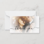 モダンな結婚式のくすんだ写真のサンクスカード ノートカード (正面)