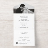 モダンな結婚式のための永遠のモノグラムQRコードデザイン オールインワン招待状 (内側)