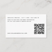 モダンな結婚式のウェブサイト QR コード RSVP 詳細写真 エンクロージャーカード (裏面)