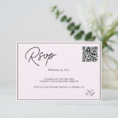 モダンな結婚式のウェブサイト | RSVP QRコード。 (スタンド正面)