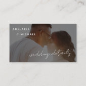 モダンな結婚式のウェブサイトQRコード招待状 詳細写真 エンクロージャーカード (正面)