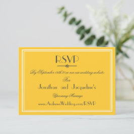 モダンな結婚式のウェブサイトRSVP返信カード 出欠カード