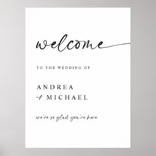 モダンな結婚式のウェルカムサイン手書き風デザイン ポスター