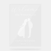 モダンな結婚式のウェルカムボード アクリルサイン (正面)