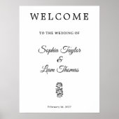 モダンな結婚式のウェルカムポスター ポスター (正面)