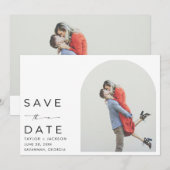 モダンな結婚式のエレガントなアーチ写真 セーブザデート (正面/裏面)