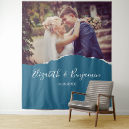 モダンな結婚式のカップル写真撮影用背景 タペストリー