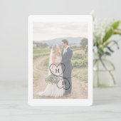 モダンな結婚式のカップル写真 招待状 (スタンド正面)