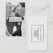 モダンな結婚式のカメラマンのばら色の金ゴールドの写真 名刺 (正面/裏面)