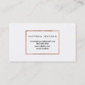 モダンな結婚式のカメラマンのばら色の金ゴールドの写真 名刺 (裏面)