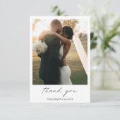 モダンな結婚式のカリグラフィー写真 サンキューカード (スタンド正面)