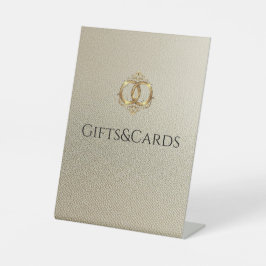 モダンな結婚式のギフト&カードサイン 台座サイン