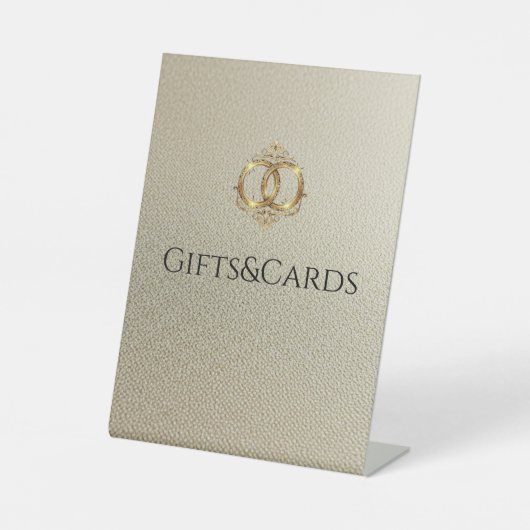 モダンな結婚式のギフト&カードサイン 台座サイン (正面)