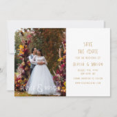モダンな結婚式のゴールドフォト セーブザデート (正面)