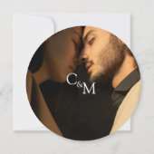 モダンな結婚式のサークル発表招待状 案内状 (裏面)