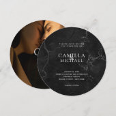 モダンな結婚式のサークル発表招待状 案内状 (正面/裏面)