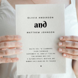 モダンな結婚式のシンプルな写真 | ミニマリスト ウェディング 招待状