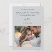 モダンな結婚式のスクリプト 2枚の写真の感謝カード サンキューカード (裏面)