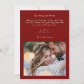 モダンな結婚式のスクリプト 2枚の写真 サンクスカード サンキューカード (裏面)