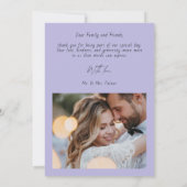 モダンな結婚式のスクリプト 2枚の写真 サンクスカード サンキューカード (裏面)