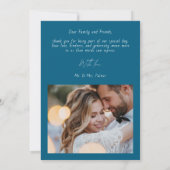 モダンな結婚式のスクリプト 2枚の写真 サンクスカード サンキューカード (裏面)