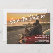 モダンな結婚式のスタイリッシュな写真 セーブザデート (正面)